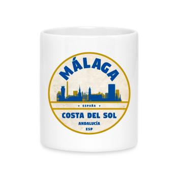 Malaga Skyline Küsten Flair - Tasse mit Herzhenkel - Weiß - Vorne