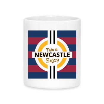 This is Newcastle Enjoy - Mug with Heart-Shaped Handle - white - Front