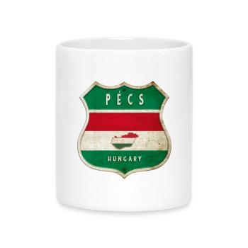Design du drapeau de Pécs (Hongrie) - Mug avec anse en forme de cœur - blanc - Devant