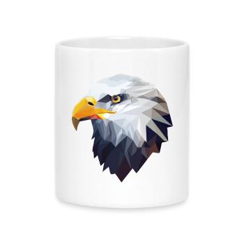 Stilisierter, geometrischer Adler - Tasse mit Herzhenkel - Weiß - Vorne