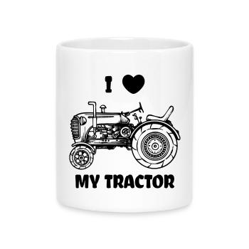 Herz Ich Liebe Traktor Statement Feld Fahrzeug - Tasse mit Herzhenkel - Weiß - Vorne