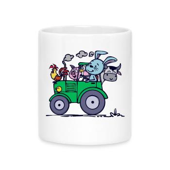 Farming Farm Tractor Commercial Vehicle Vehicle - Mug with Heart-Shaped Handle - white - Front