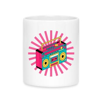 rétro, 90's, 1990, vintage, stéréo - Mug avec anse en forme de cœur - blanc - Devant