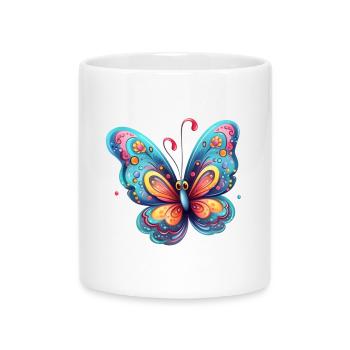 Papillon coloré avec motif dégradé - Mug avec anse en forme de cœur - blanc - Devant