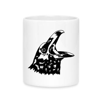 Crow - Mug with Heart-Shaped Handle - white - Front