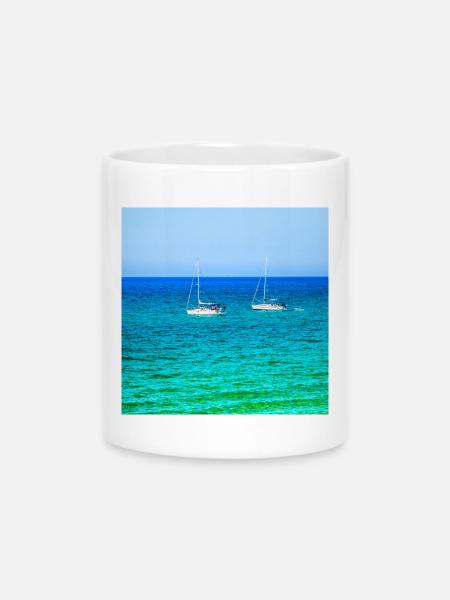 Summer Sailing - Mug with Heart-Shaped Handle - white