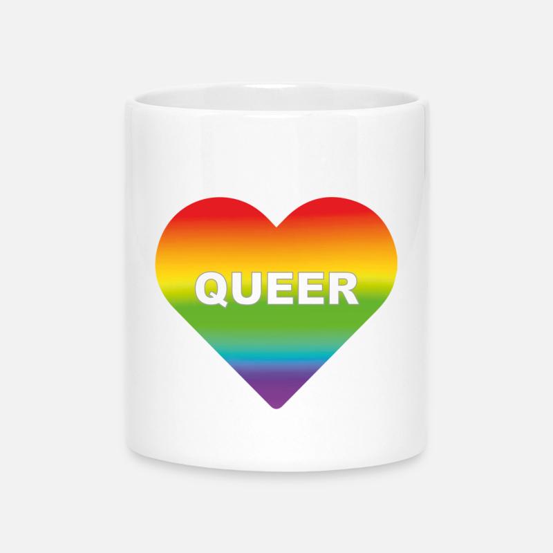 Being Queer Transgender - Mug with Heart-Shaped Handle - white