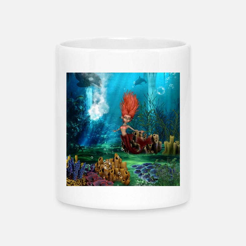Douce petite sirène - Mug avec anse en forme de cœur - blanc