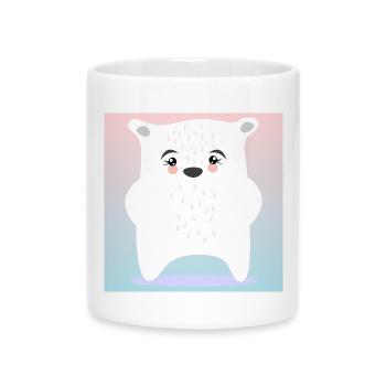 Niedlicher Eisbär WINTER TIERE - Tasse mit Herzhenkel - Weiß - Vorne