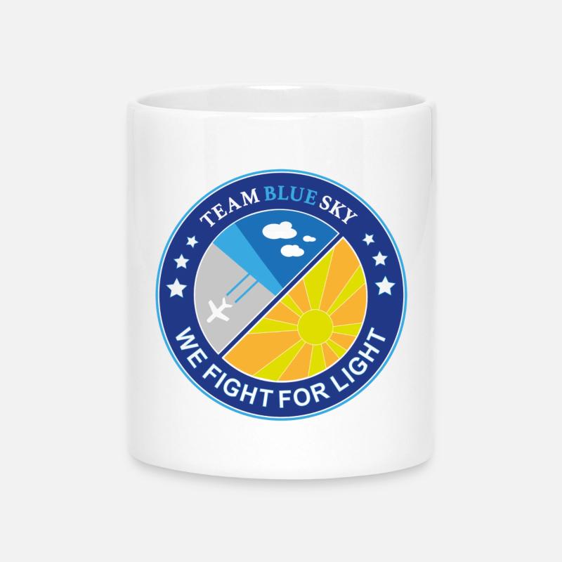 Sun Lover Badge Team Blue Sky Light Warrior Emblem - Mug with Heart-Shaped Handle - white
