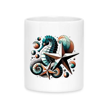 Stylish sea creatures - Mug with Heart-Shaped Handle - white - Front