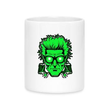 Grünes Gesicht - Tasse mit Herzhenkel - Weiß - Vorne