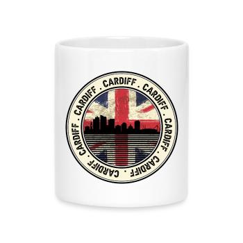 Cardiff Union Jack City Roundell - Tasse mit Herzhenkel - Weiß - Vorne