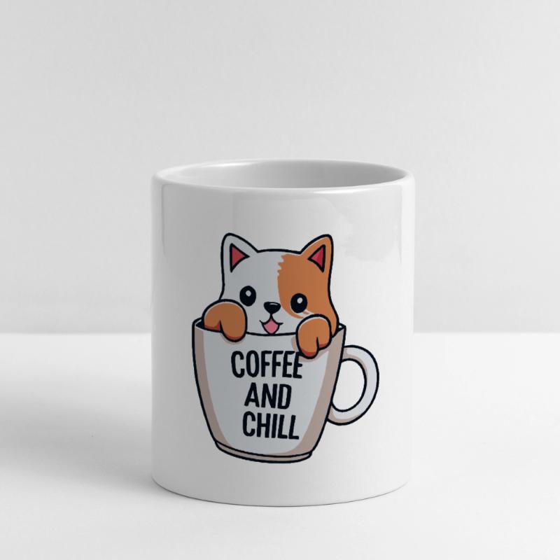chat mignon dans la conception d’une tasse à café Mug avec anse en forme de cœur