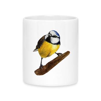 Aquarelle peinte à la main bleue - Mug avec anse en forme de cœur - blanc - Devant