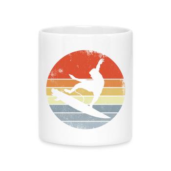 Surfen Vintage Look - Tasse mit Herzhenkel - Weiß - Vorne