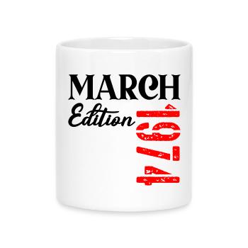 Birthday March 1974 - 53rd anniversary - Mug with Heart-Shaped Handle - white - Front
