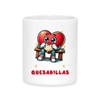 I Love Quesadillas Mexico - Mug with Heart-Shaped Handle - white - Front