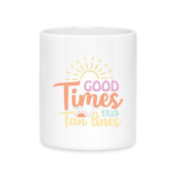 Bons moments et lignes de bronzage - Mug avec anse en forme de cœur - blanc - Devant