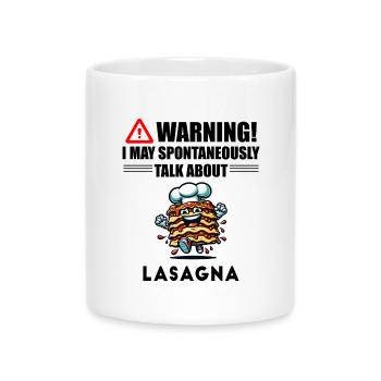 Attention ! lasagnes - Mug avec anse en forme de cœur - blanc - Devant