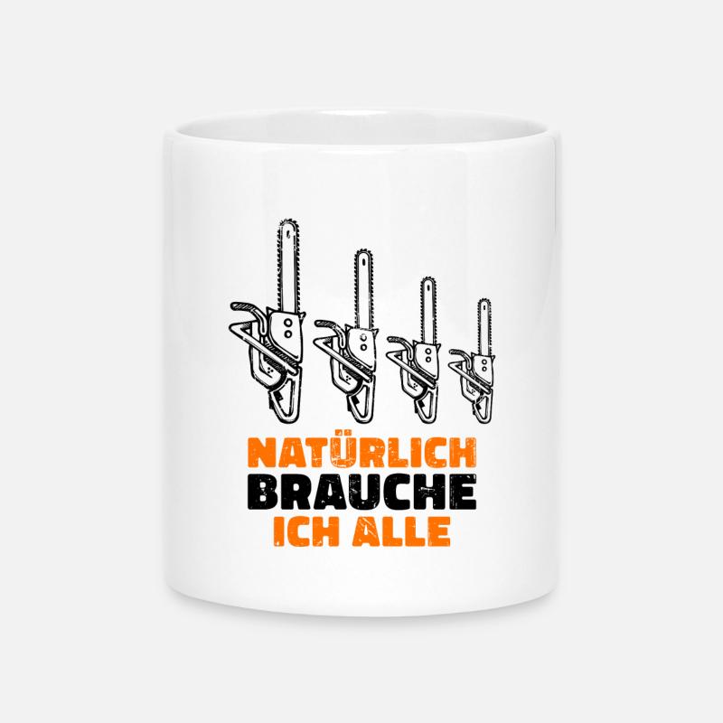 Bois de chauffage scie bûcheron déclaration forestier - Mug avec anse en forme de cœur - blanc