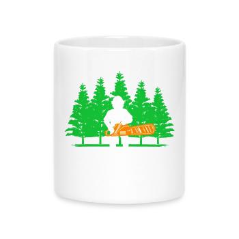 Foresterie bûcheron déclaration tronçonneuse arbre bois - Mug avec anse en forme de cœur - blanc - Devant
