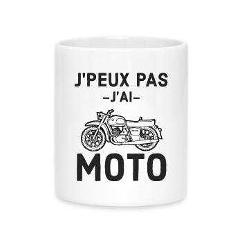 Je ne peux pas j ai moto - Mug avec anse en forme de cœur - blanc - Devant