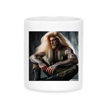 Militärisch schwer - Tasse mit Herzhenkel - Weiß - Vorne