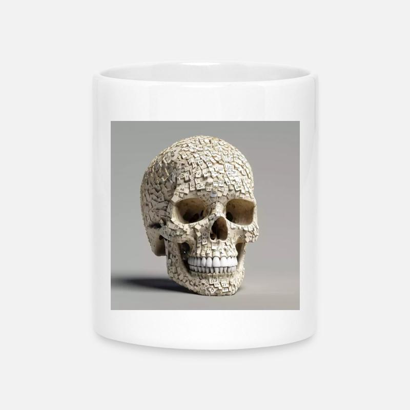 Skull Number 63 - Mug with Heart-Shaped Handle - white