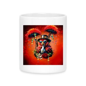Superbe autruche steampunk colorée. - Mug avec anse en forme de cœur - blanc - Devant