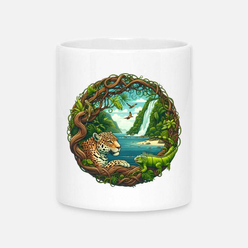 Île - Mug avec anse en forme de cœur - blanc