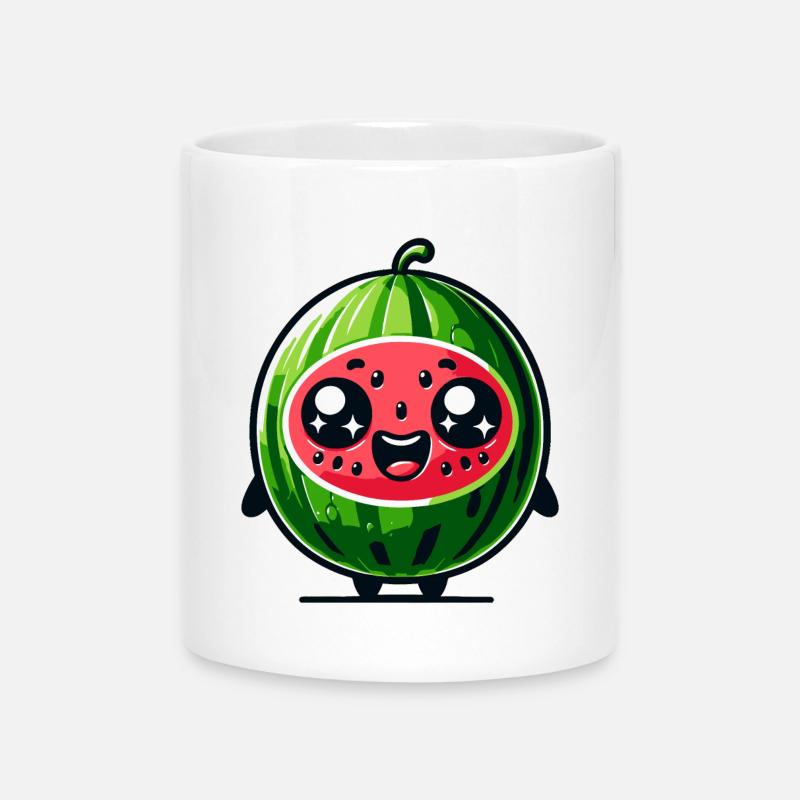 Watermelon Whimsy : la joie juteuse - Mug avec anse en forme de cœur - blanc