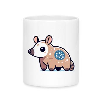 Sternflecken-Opossum: Kosmischer Sammler - Tasse mit Herzhenkel - Weiß - Vorne