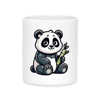 Bamboo Buddy: Der Content-Panda - Tasse mit Herzhenkel - Weiß - Vorne