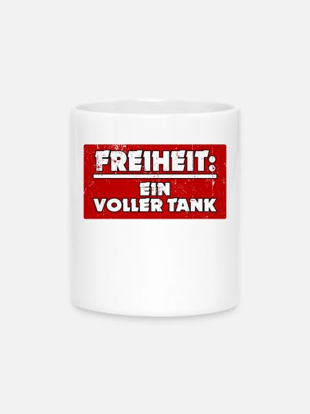Energiespeicher Tanken Statement Zapfsäule - Tasse mit Herzhenkel - Weiß