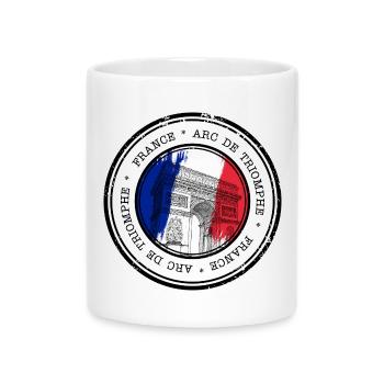 Pariser Bogen Trikolore Kreis - Tasse mit Herzhenkel - Weiß - Vorne