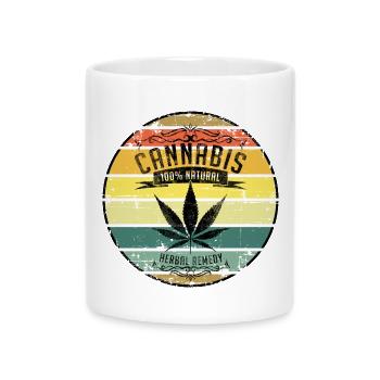 Retro Weed Cannabisblatt - Tasse mit Herzhenkel - Weiß - Vorne