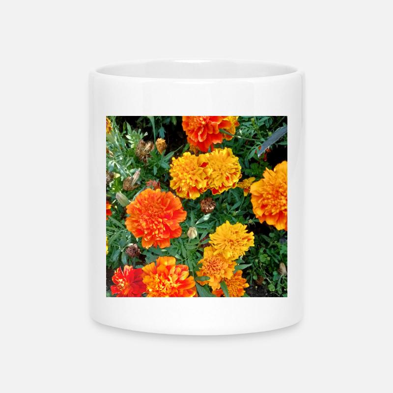Jardin fleuri – Atmosphère colorée - Mug avec anse en forme de cœur - blanc