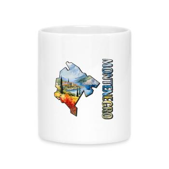 Aquarell Landkarte Montenegro - Tasse mit Herzhenkel - Weiß - Vorne