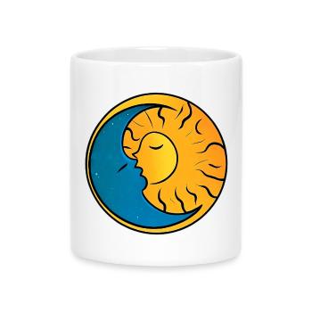 Soleil et Lune - Mug avec anse en forme de cœur - blanc - Devant