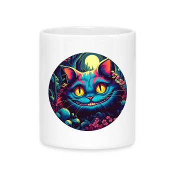 Grinsekatze Alice im Wunderland Zauberwald - Tasse mit Herzhenkel - Weiß - Vorne
