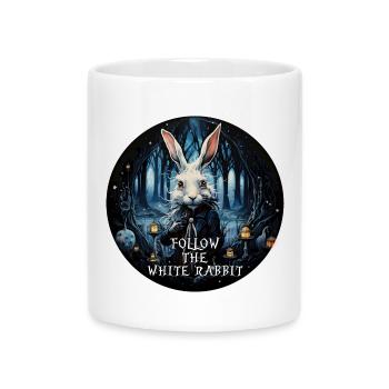 Lapin Alice au pays des merveilles SUIVEZ LE BLANC - Mug avec anse en forme de cœur - blanc - Devant