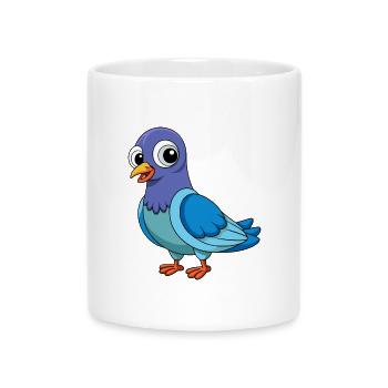 Taube Niedliche Maskottchen Cartoon Figur Kawaii - Tasse mit Herzhenkel - Weiß - Vorne