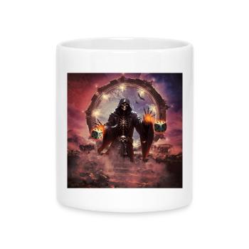 Faszinierende und mystische Kulisse eines Skeletts - Tasse mit Herzhenkel - Weiß - Vorne
