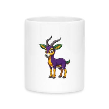 Impala Lustige Kawaii Cartoon Figur Clipart - Tasse mit Herzhenkel - Weiß - Vorne