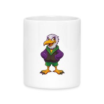 Albatross Funny Kawaii Cartoon Character Clipart - Mug with Heart-Shaped Handle - white - Front