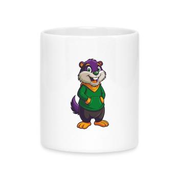 Gopher Funny Kawaii Cartoon Character Clipart - Mug with Heart-Shaped Handle - white - Front