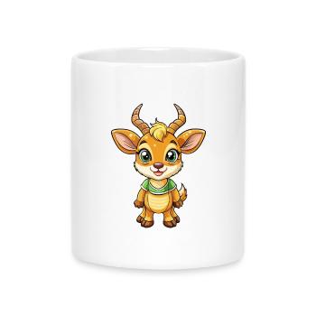 Impala Niedliche Zeichentrickfigur Kawaii Clipart - Tasse mit Herzhenkel - Weiß - Vorne
