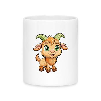 Ibex Mignon Personnage De Dessin Animé Kawaii Clipart - Mug avec anse en forme de cœur - blanc - Devant