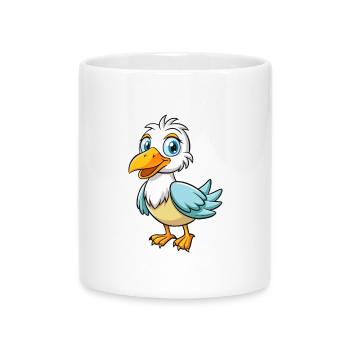Albatross Cute Cartoon Character Kawaii Clipart - Mug with Heart-Shaped Handle - white - Front